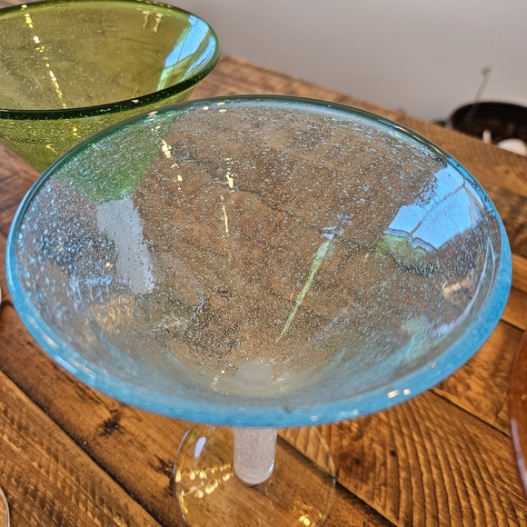 ❌️❌️SOLD❌️❌️Martini Margarita Glasses Set of 5 Amber Blue Green - Picture 11 of 11
